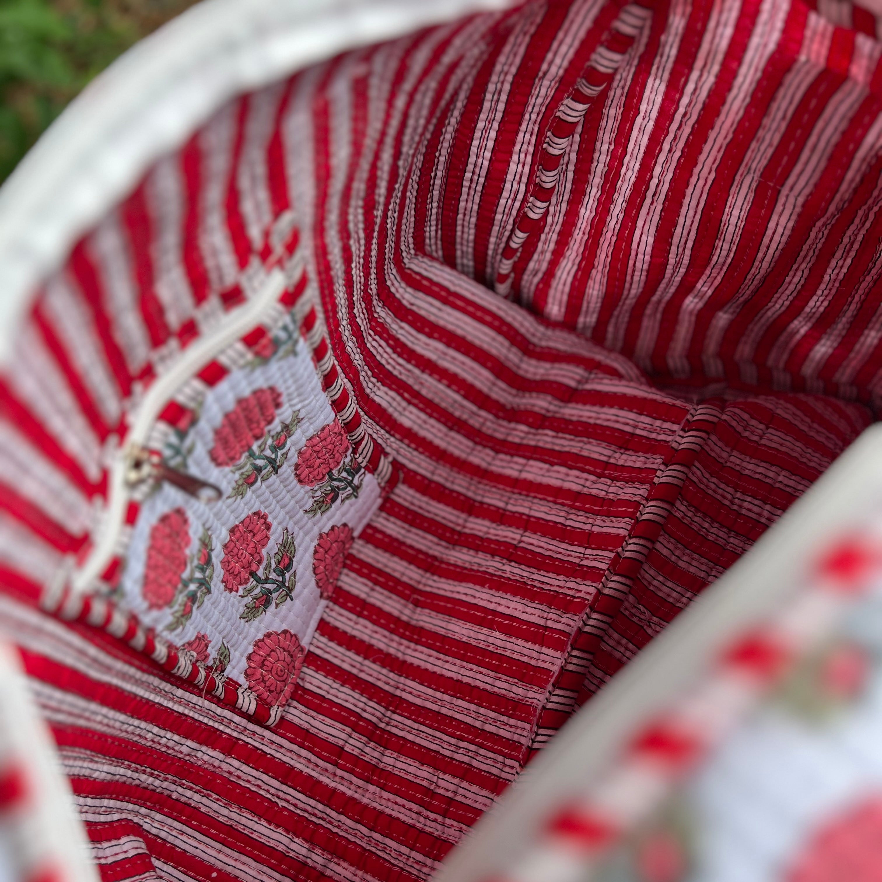 Pink Flower Weekend Duffle Bag