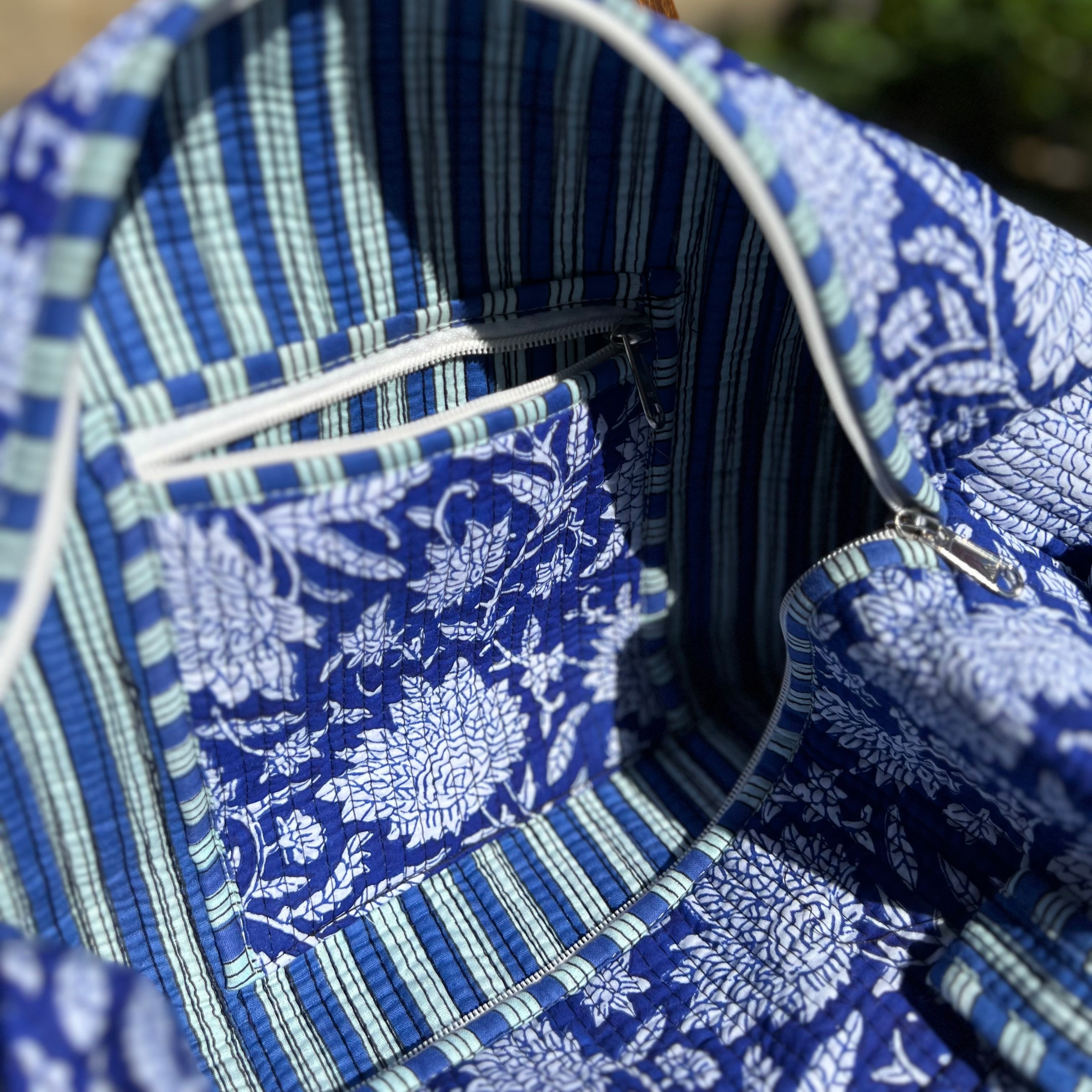 Blue Floral Weekend Duffle Bag