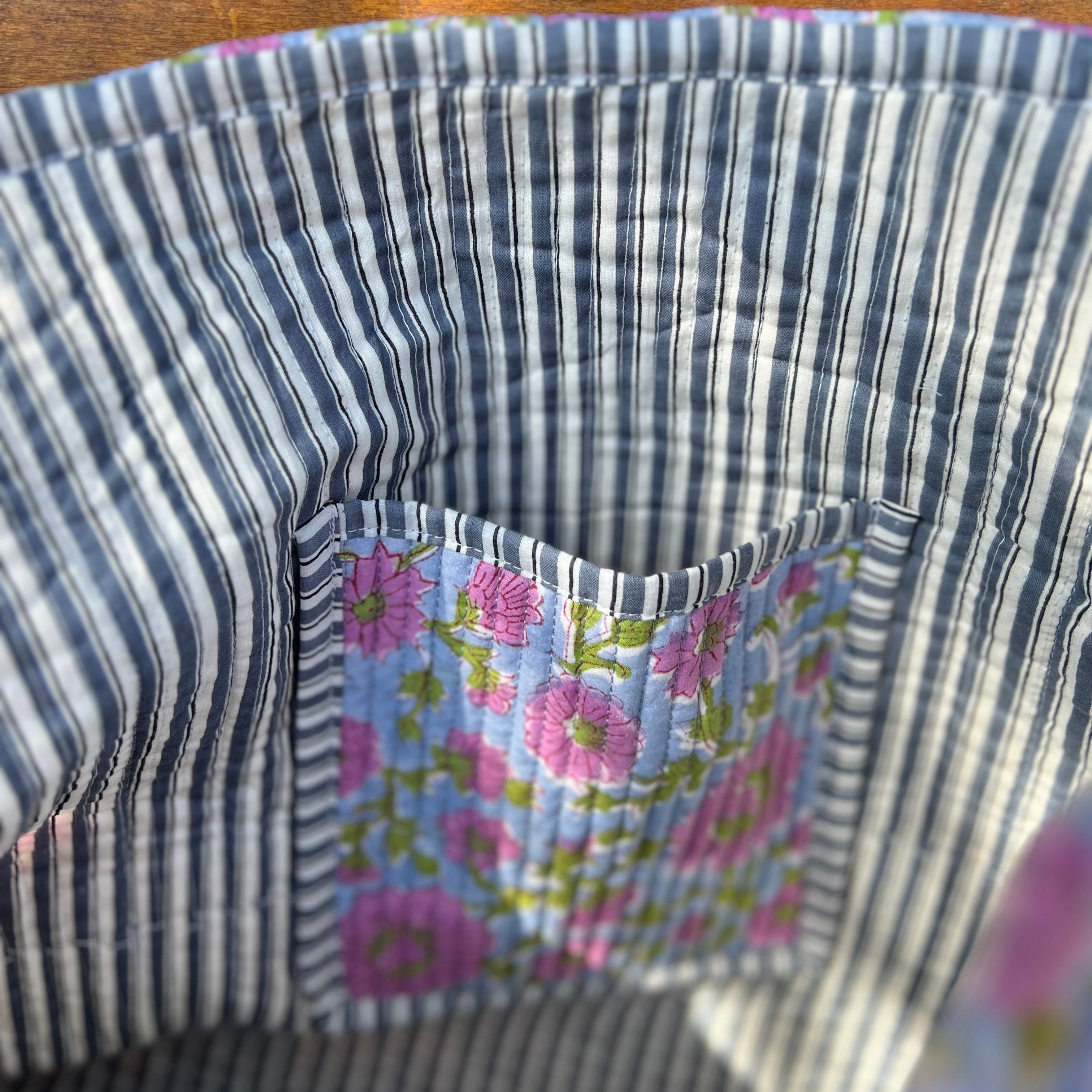 Purple Floral Tote Bag