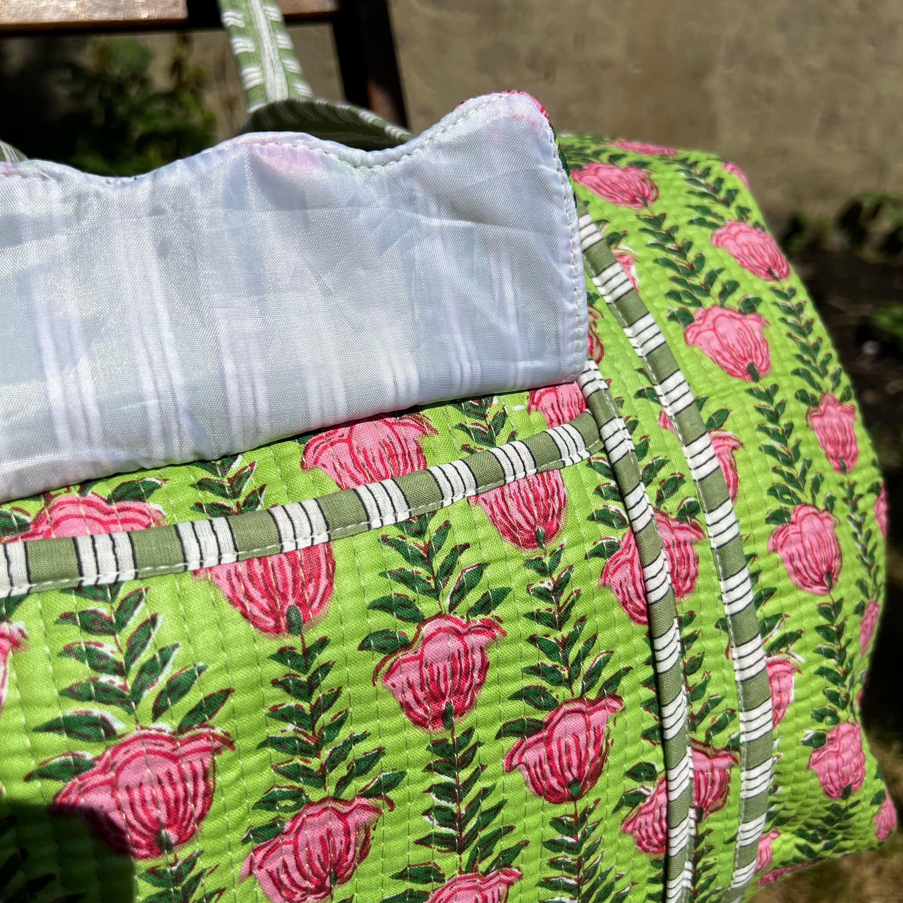 Lime Green & Pink Weekend Duffle Bag