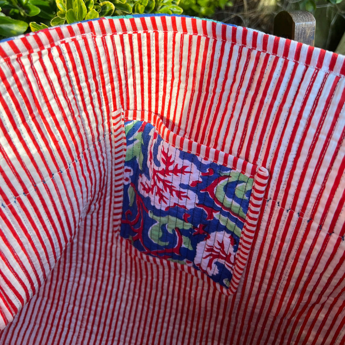Blue & Red Tote Bag