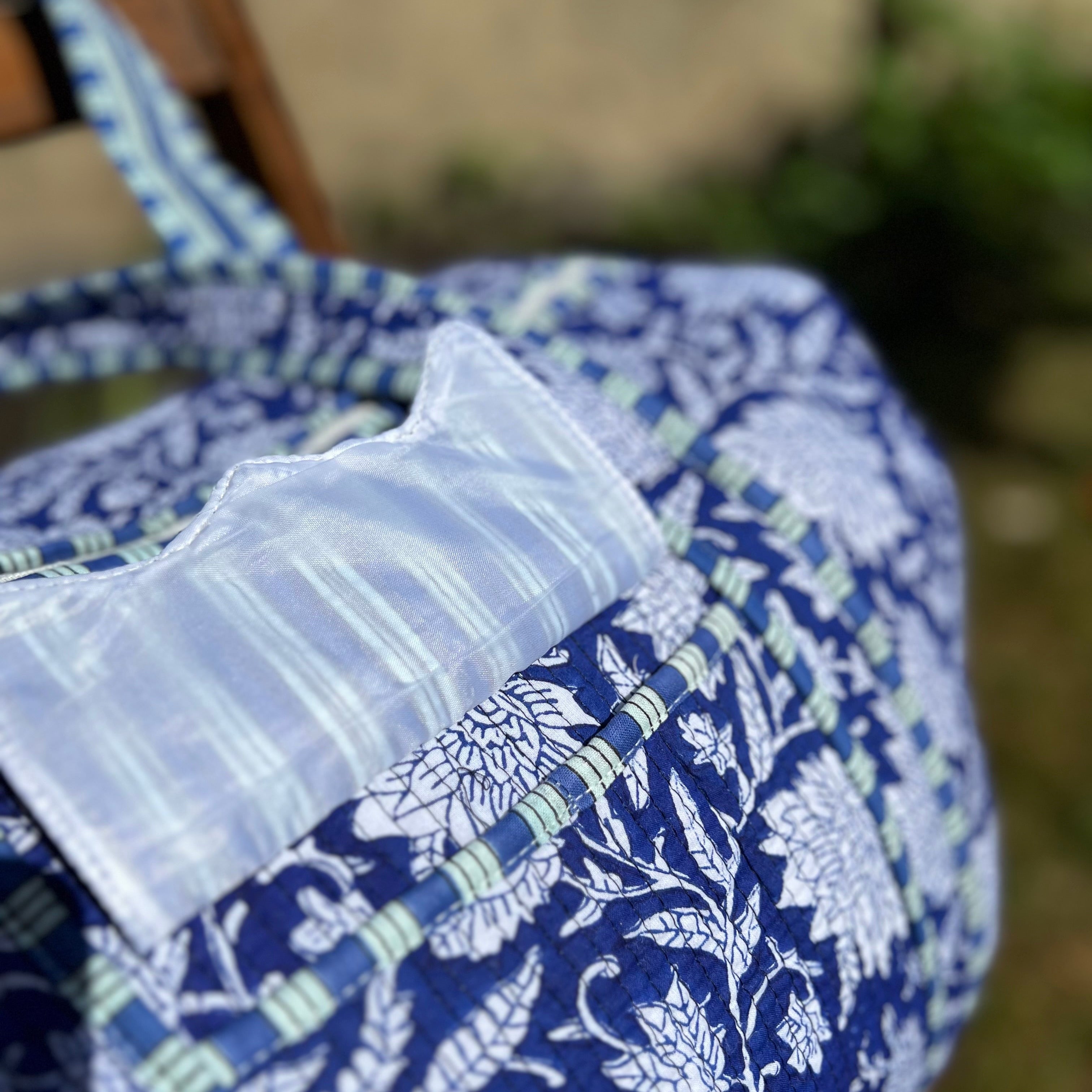Blue Floral Weekend Duffle Bag