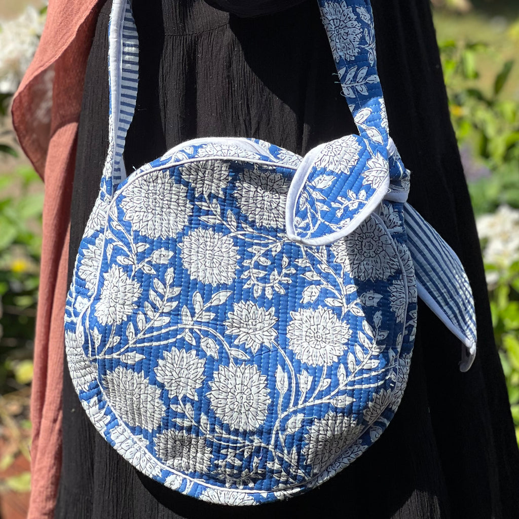 Blue Round Sling Bag