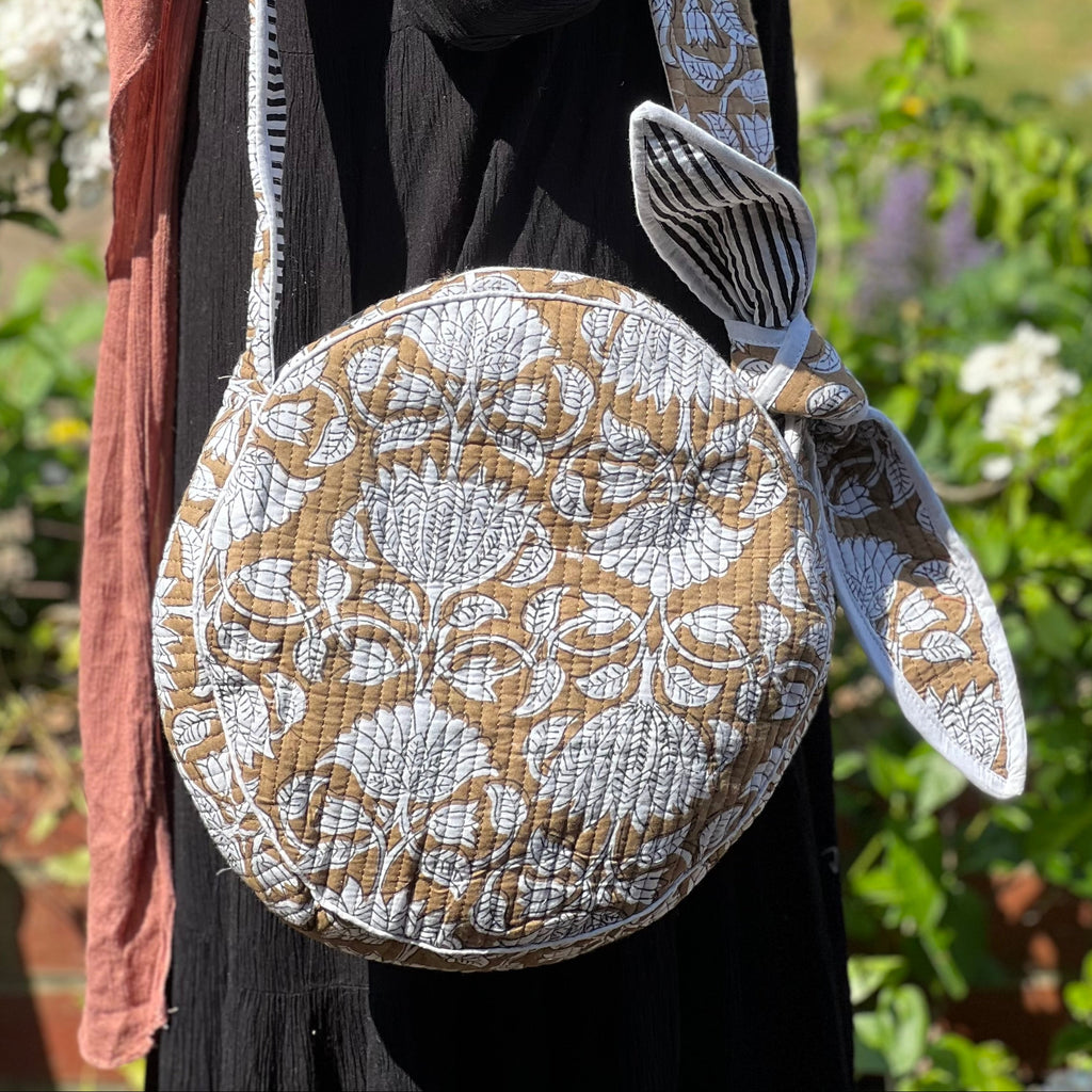 Brown Round Sling Bag