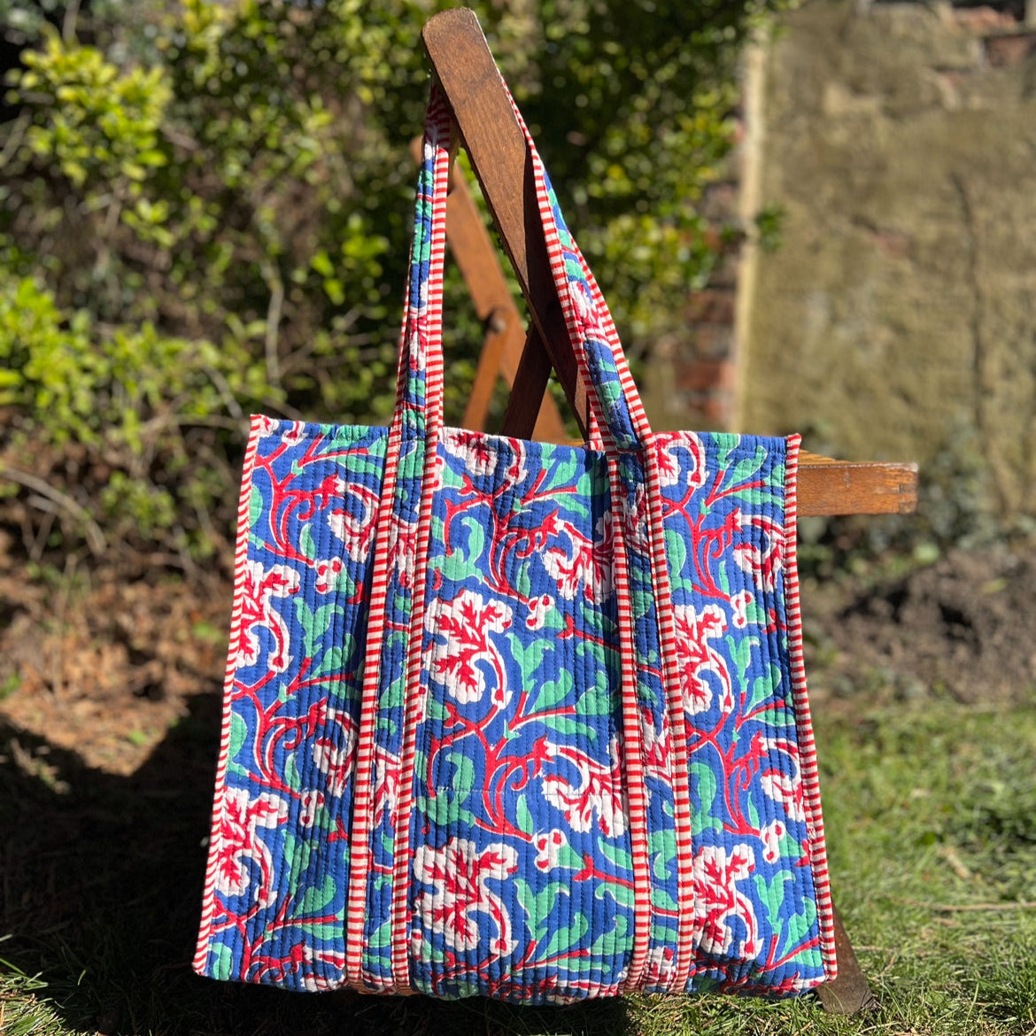 Blue & Red Tote Bag