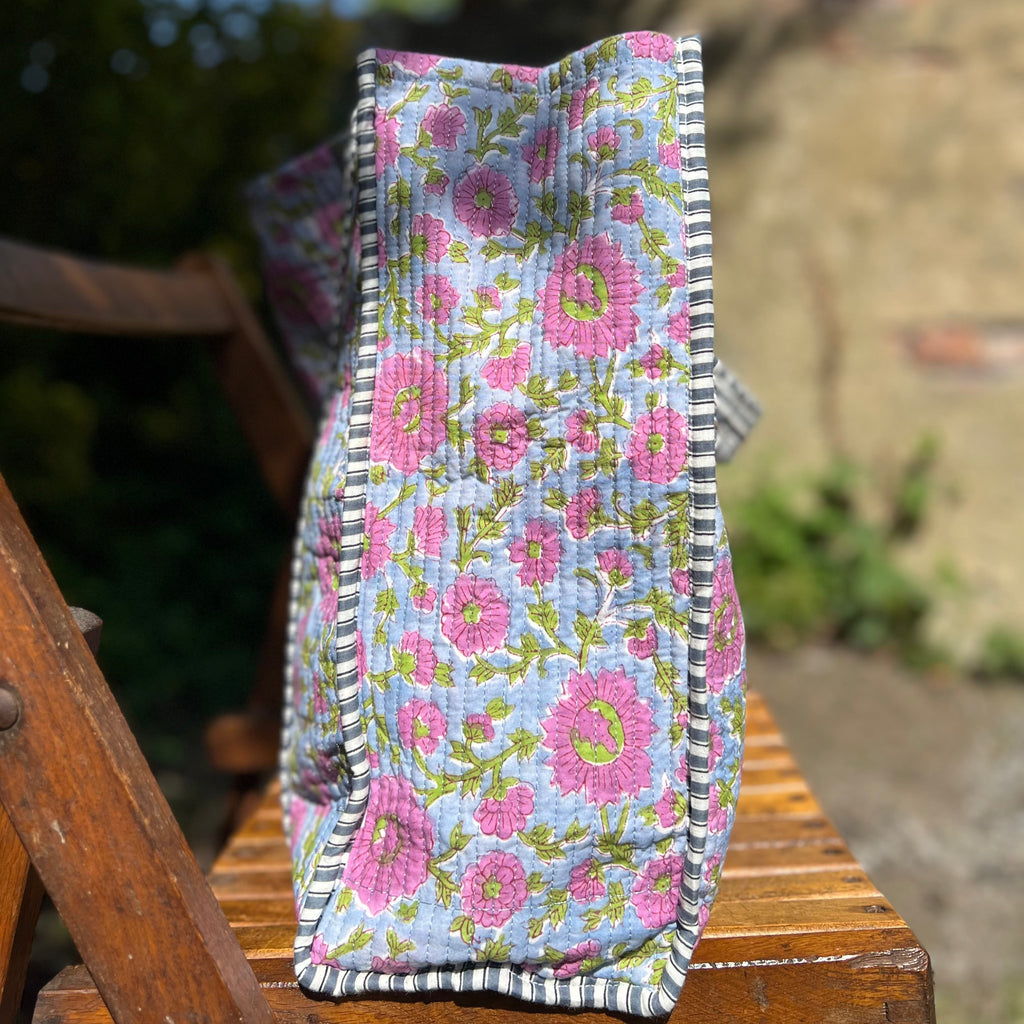 Purple Floral Tote Bag