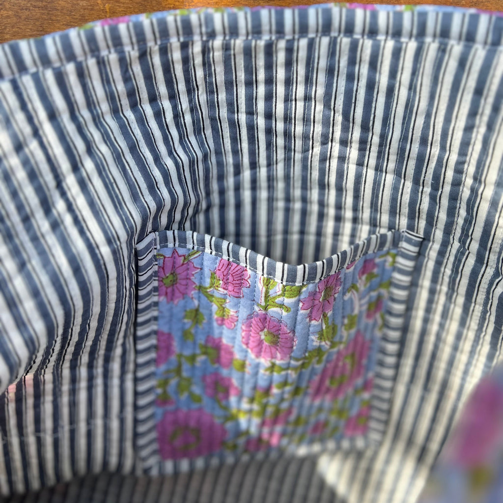 Purple Floral Tote Bag