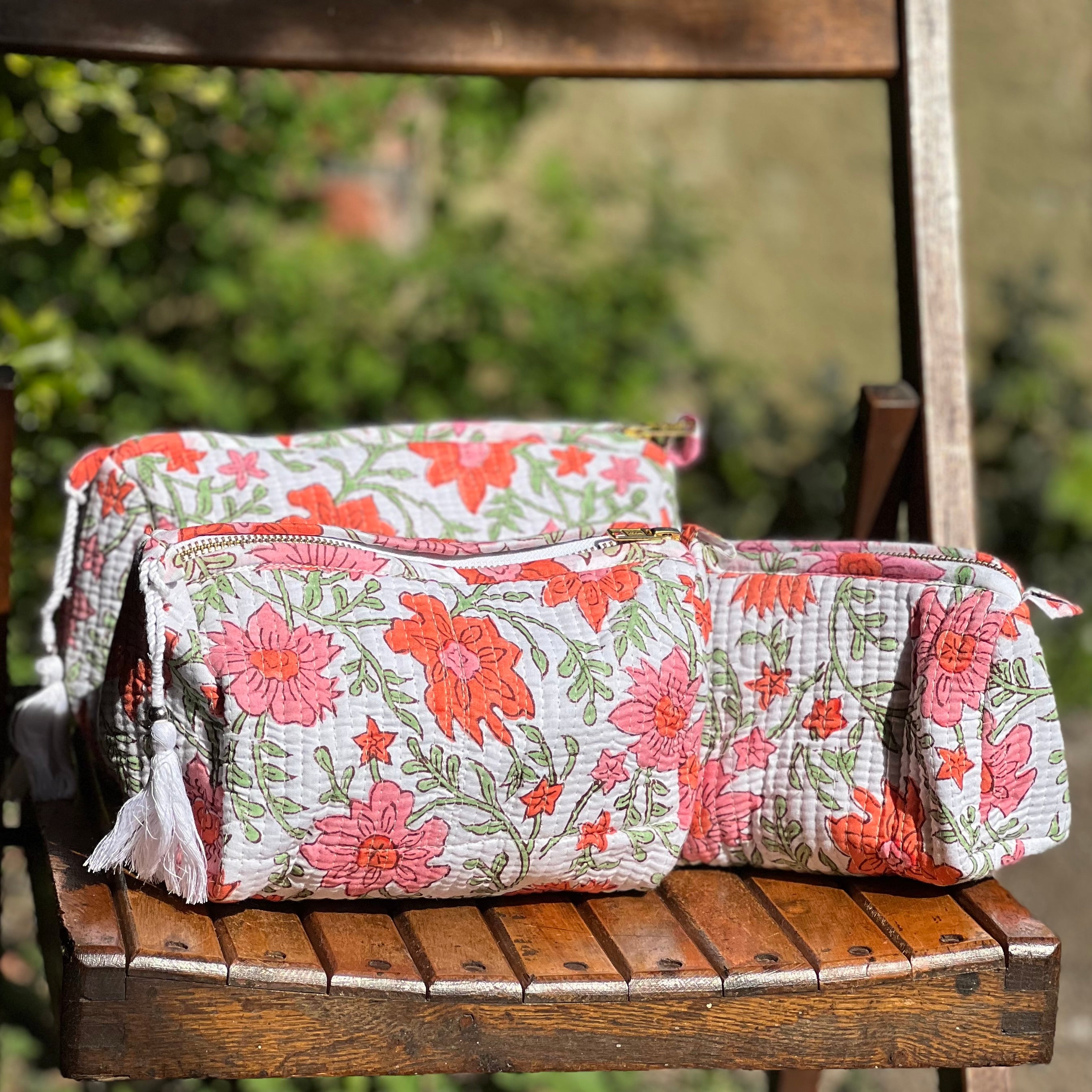 White Makeup Pouch Set of 3