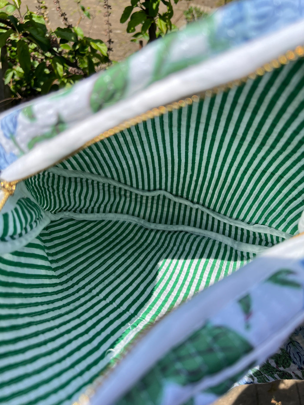 Blue & Green Round Sling Bag