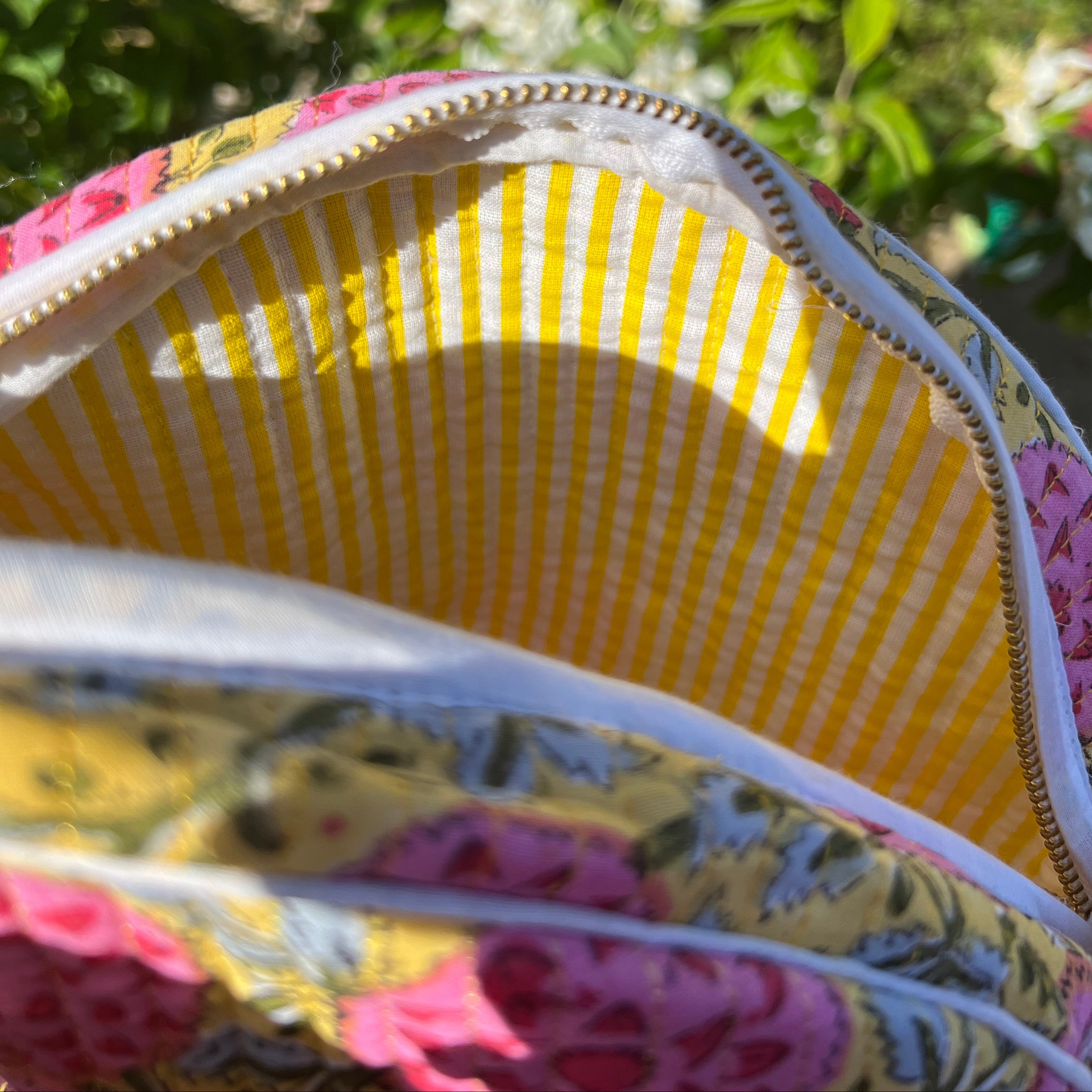 Yellow & Pink Round Sling Bag