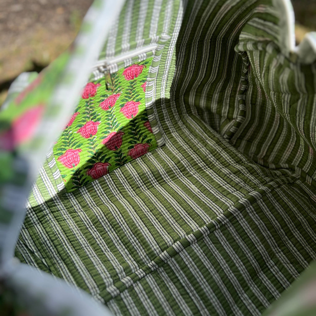 Lime Green & Pink Weekend Duffle Bag