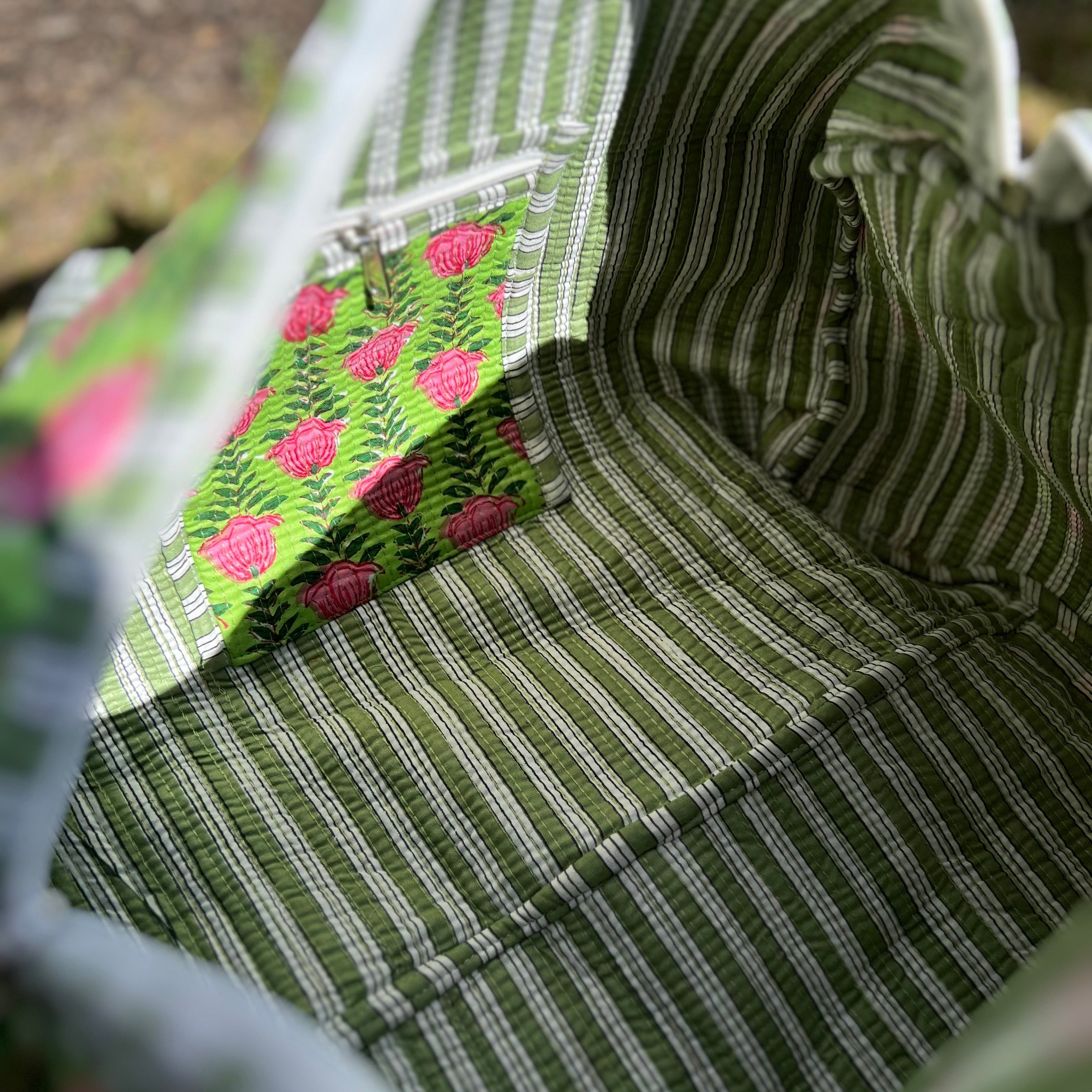 Lime Green & Pink Weekend Duffle Bag