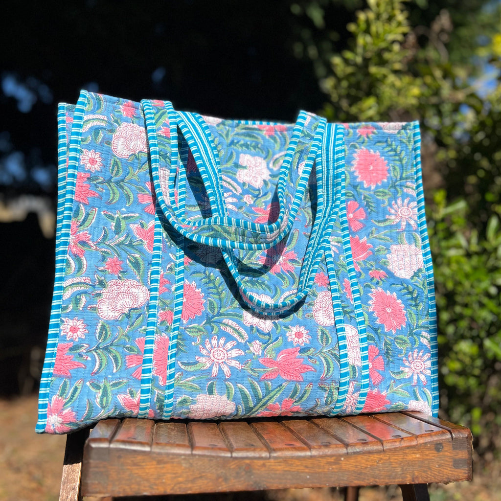 Light Blue & Pink Tote Bag