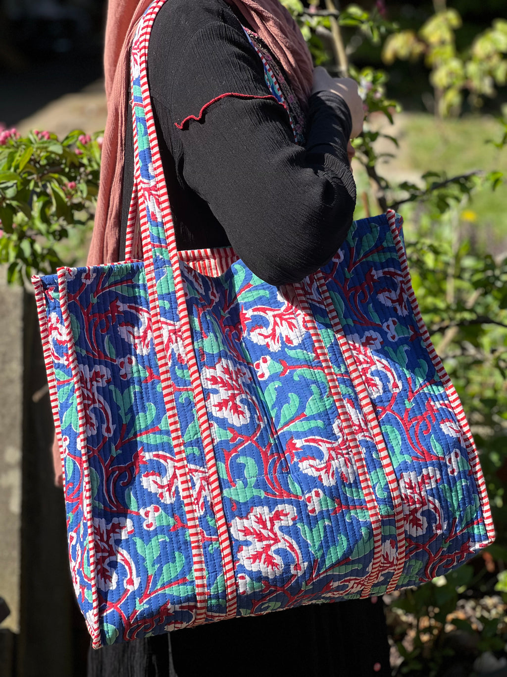Blue & Red Tote Bag